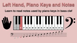 Left Hand Piano and F Clef for Beginners Learn to Read Notes and Keys in 2 Minutes E 15 Notes [upl. by Libbna611]