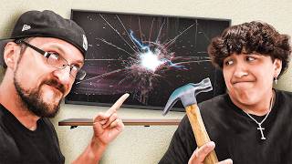 Son pranks Dad but its not a Prank Real Broken TV [upl. by Nosniv]