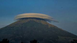 Amazing Lenticular Clouds over Sumbing Mountain  Timelapse [upl. by Frieder]