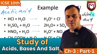 Chapter 3 Study of Acids Bases And Salt Part1 Board Exam  Manish Chouhan ICSE chemistry [upl. by Ssew96]