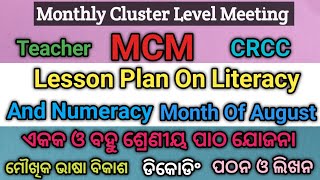 Lesson Plan On Literacy and Numeracy For the Month of August  Lesson Plan Of August MCM [upl. by Cassey]