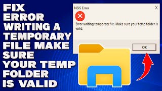 How To Fix Error Writing a Temporary File Make Sure Your Temp Folder is Valid Solution [upl. by Lleynod]