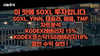 이 맛에 SOXL 투자 YINN 테슬라 애플 TMF 차트분석  KODEX레버리지 KODEX코스닥150레버리지 달달한 익절 [upl. by Cohbath401]