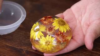 Making Paperweights with Dried Blooms Fast Version [upl. by Nnelg260]