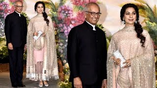 Juhi Chawla With Husband Jay Mehta At Sonam kapoor amp Anand Ahujas Wedding Reception [upl. by Sinne]