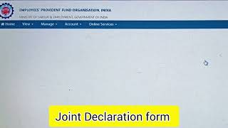 EPFO Joint Declaration form l e Nomination l EPFO l PF withdrawal epfo ekyc [upl. by Pesek]