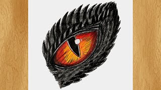 How to Draw a Dragon Eye I Dragon Eye Drawing Tutorial [upl. by Arehc]