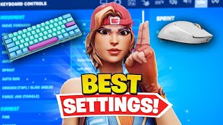 BEST BEGINNER Keyboard and Mouse Fortnite Settings for AIMBOT  FASTER EDITS [upl. by Lise]