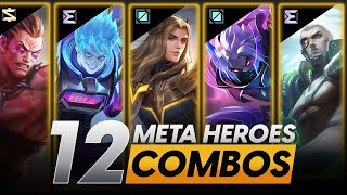 PERFECT COMBOS OF THE TOP 12 META HEROES  MLBB [upl. by Neirrad861]