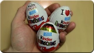 Kinder Überraschung 3 Üeier Unboxing WM 2014 Brasilien [upl. by Lachman]