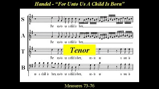 Handel  For Unto Us a Child is Born  Tenor Practice [upl. by Ogawa]