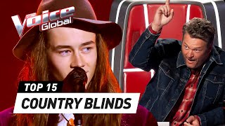 COUNTRY Blind Auditions that make The Voice CHAIRS spin like crazy [upl. by Nolek595]