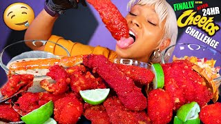 HOT CHEETOS KING CRAB SEAFOOD BOIL MUKBANG CHALLENGE SABOTAGED ASMR ALFREDO CHEESE SAUCE QUEEN BEAST [upl. by Irisa]