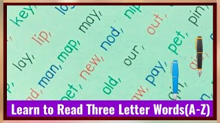 How to Write three Letter Words3 Letter WordsLearn to ReadThree Letter WordsPreschool Learning [upl. by Aidnis]