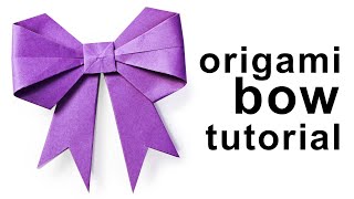 Origami  How to fold a paper BowRibbon ♥︎ Paper Kawaii [upl. by Bollen]