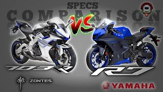 ZONTES 703RR vs YAMAHA R7 SPECS COMPARISON [upl. by Meredeth955]