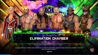 WWE 2K23 ELIMINATION CHAMBER GOLDBERG VS ROMAN REIGNS VS BATISTA RANDY ORTON [upl. by Latihs720]