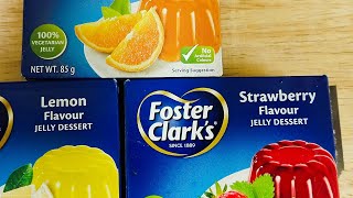 Foster Clarks Jelly Dessert  how to make veg jelly at home  strawberry flavoured jelly dessert [upl. by Apur]