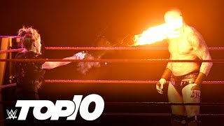 Superstars throwing fire WWE Top 10 Jan 17 2021 [upl. by Plume]