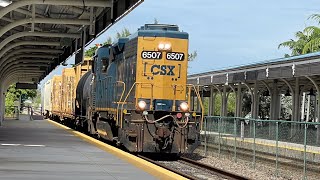 Railfanning Tri Rail at Pompano Beach featuring the CSX Freight train local 11224 [upl. by Gruver950]