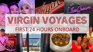 Valiant Lady Review 2023  First 24 Hours On Board  Virgin Voyages [upl. by Ahseenal]