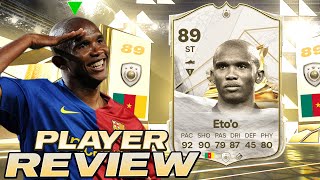 🔥89 ICON SAMUEL ETOO PLAYER REVIEW  EA FC 24 ULTIMATE TEAM [upl. by Nauqan]