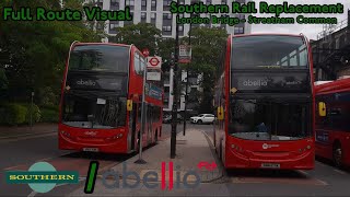 Route Visual Southern Rail Replacement Service London Bridge  Streatham Common [upl. by Verras]