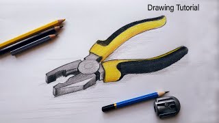 How to Draw Pliers Step by Step [upl. by Sathrum]