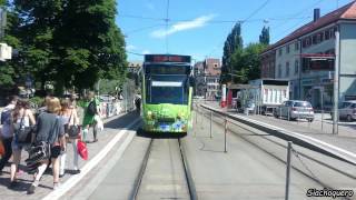 Freiburg im Breisgau Tram  Трамвай  Straßenbahn Linie 5 Hornusstraße  Rieselfeld 5x [upl. by Cozza850]