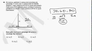 ALES 2013 Geometri Soru Çözümleri  Sayısal 1 [upl. by Ettegroeg]