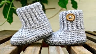 Baby Booties For Newborns ᴴᴰ █▬█ █ ▀█▀ Simple Crochet Baby Booties For Beginners [upl. by Sara-Ann105]