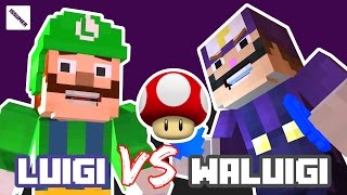 LUIGI vs WALUIGI FIGHT SUPER MARIO THEME Minecraft Story Mode [upl. by Aura556]