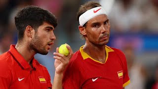 Carlos Alcaraz reacts to Rafael Nadal heartbreak as Olympics duo dumped out of doubles [upl. by Eustashe]