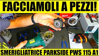 Smerigliatrice angolare Parkside pws 115 A1 750W 115mm flex moletta frullino flessibile SMONTATA [upl. by Yevoc]