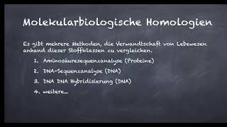 Molekularbiologische Homologien [upl. by Wan]