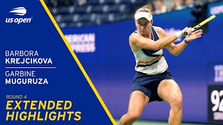 Barbora Krejcikova vs Garbine Muguruza Extended Highlights  2021 US Open Round 4 [upl. by Tonina718]