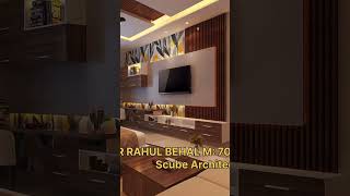 bed room back wall design and led tv unit design bedroomdecor shortsvideo [upl. by Namrak]