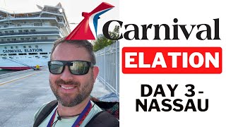 Carnival Elation Bahama Cruise Vlog  Day 3 Nassau Sea and See Excursion and the Mega Deck Party [upl. by Coleen789]