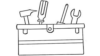 How to Draw a Toolset Box  Easy StepbyStep Drawing Tutorial [upl. by Yrram]