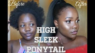 Less than 15 How to Sleek Ponytail with Thin Edges amp Short 4C Hair NO WAVES  Lebanna Beauty [upl. by Ellenor]