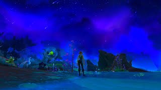 Eternal Night Stars Meteor Shower Lagoon  Nature Cricket Sounds amp Music  World of Warcraft Fishing [upl. by Eidson]