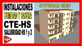 CYPECAD MEP SALUBRIDAD HS1 humedad Y HS2 basura Tutorial Clase 27 Instalaciones del edificio [upl. by Nerrad782]