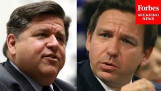 JB Pritzker Takes Swipe At Ron DeSantis ‘Maybe He Could Learn Something When He’s In Illinois’ [upl. by Strain]