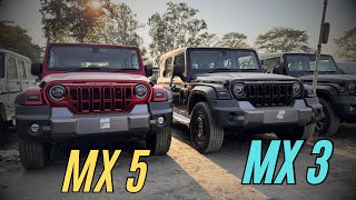 Mahindra thar roxx mx3 vs mx5  thar roxx mx3 vs mx5  full detailed comparison ✅ [upl. by Ardaid]