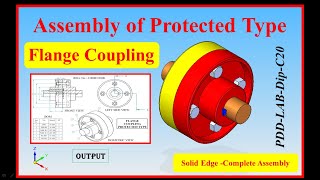 How to Assemble Protected Type Flange Coupling amp generate Drawing in the Solid Edge Kannada [upl. by Larrie574]