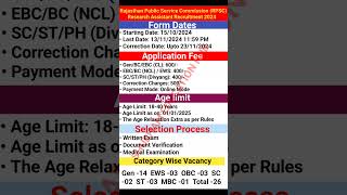 Rpsc New Vacancy 2024 feedRpsc Research Assistant Vacancy 2024  Research Assistant rpsc shorts [upl. by Sumedocin]