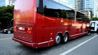 Prevost H345 using and lowering Tag axle [upl. by Meadow]