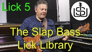 Slap Bass Library Lick 5 bass lesson by Scott Whitley  G7C7 Lick [upl. by Clarise266]