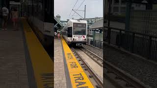 NJT HBLR Tonnelle Ave Bound Kinkisharyo LRV Departs Port Imperial hudsonbergenlightrail njtransit [upl. by Eiuqram]