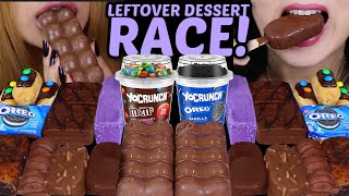 ASMR LEFTOVER DESSERT RACE MampMS OREO CRUNCH CUPS MINI MAGNUM ICE CREAM BUBBLY CHOCOLATE FERRERO [upl. by Nnayrrehs]